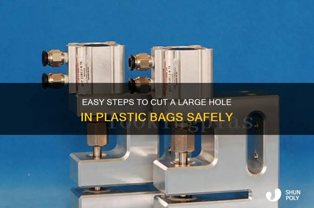 how to cut a large hole in plastic bag