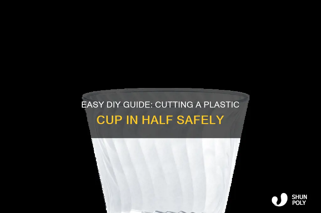 how to cut a plastic cup in half