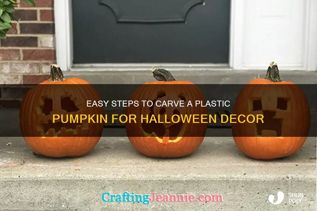 how to cut a plastic pumpkin
