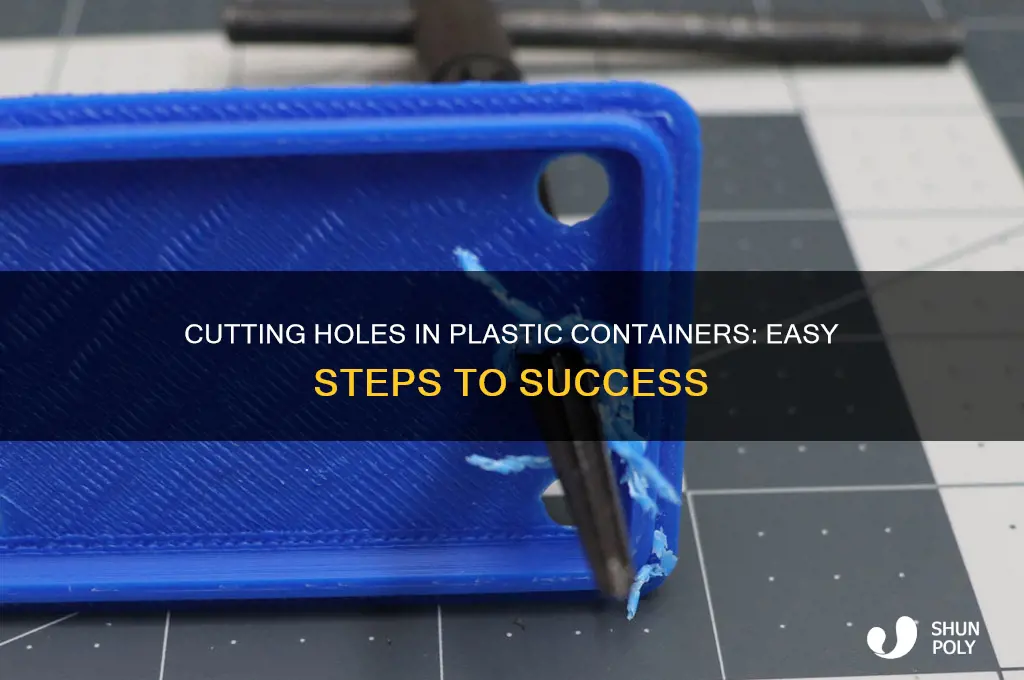how to cut holes in plastic containers