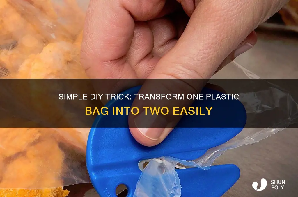 how to cut one plastic bag into 2
