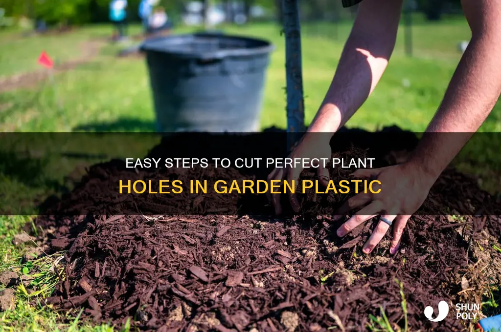 how to cut plant holes in garden plastic