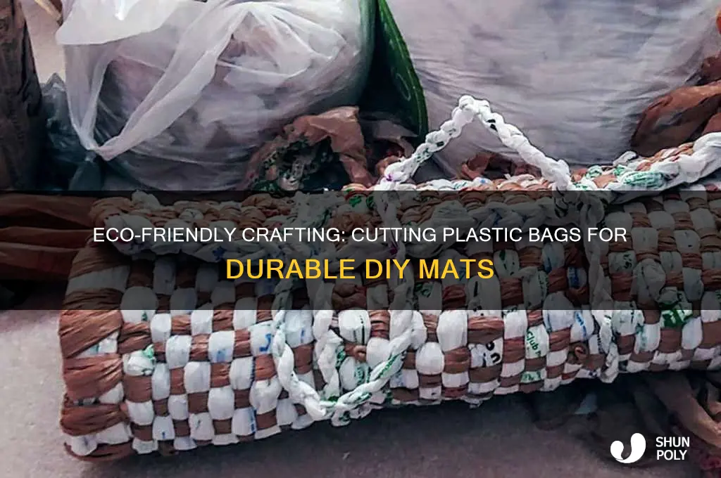how to cut plastic bags for mats