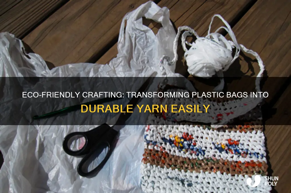 how to cut plastic bags into yarn