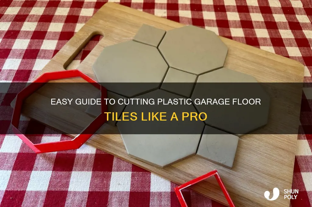 how to cut plastic garage floor tiles