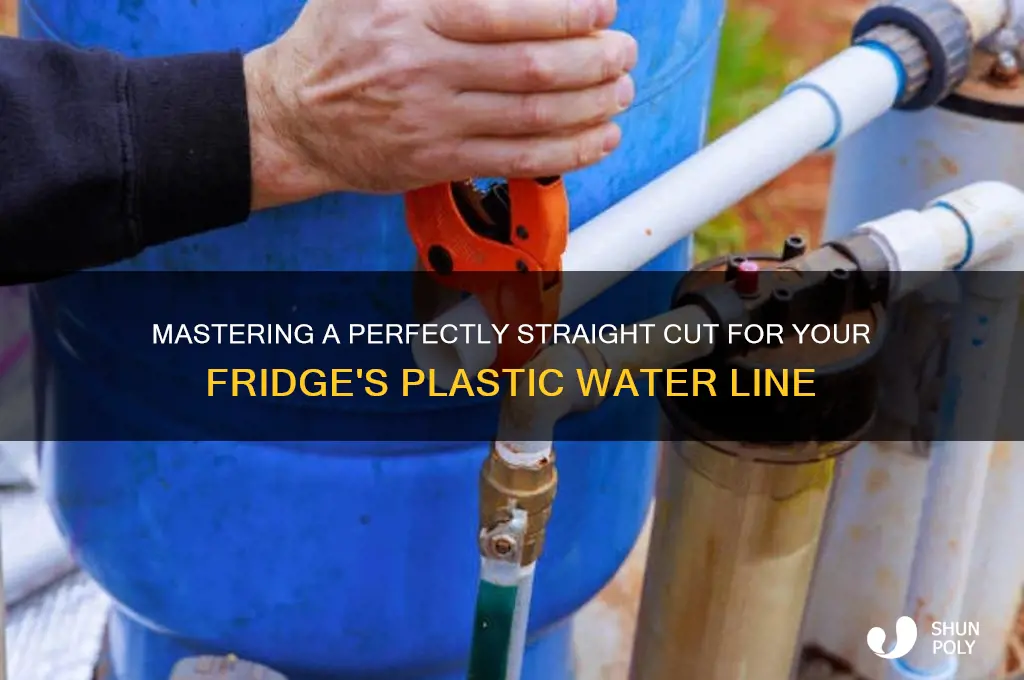 how to cut plastic refrigerator water line completely straight