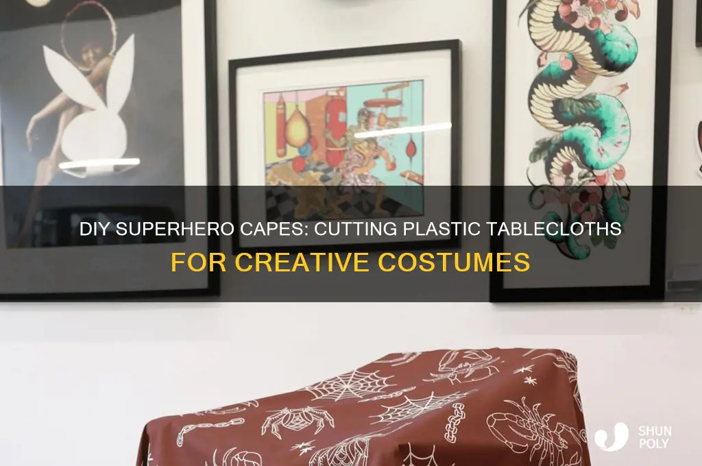 how to cut plastic tableclothes to makes capes