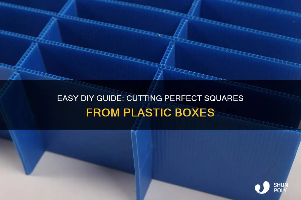 how to cut squares out of plastic box