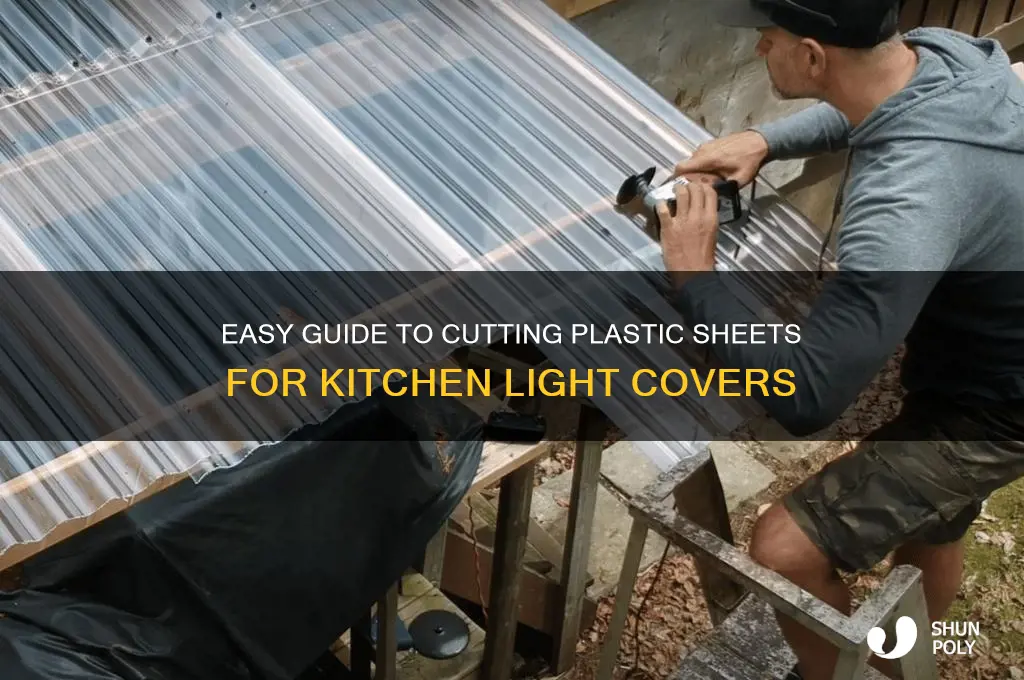 how to cut the plastic sheets on the kitchen lights