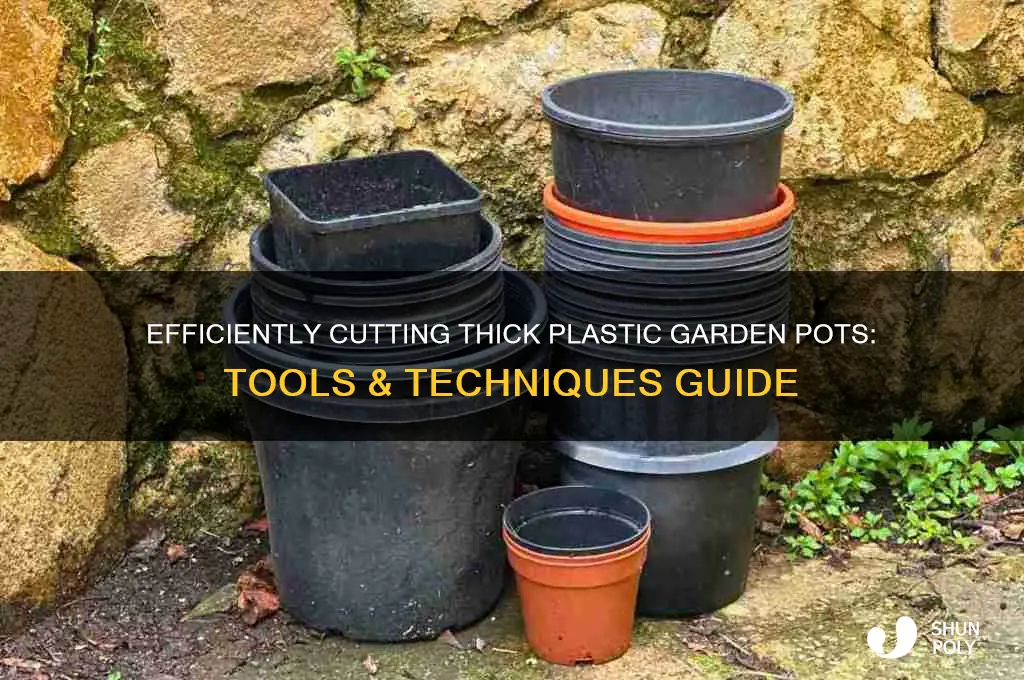 how to cut thick plastic garden pots