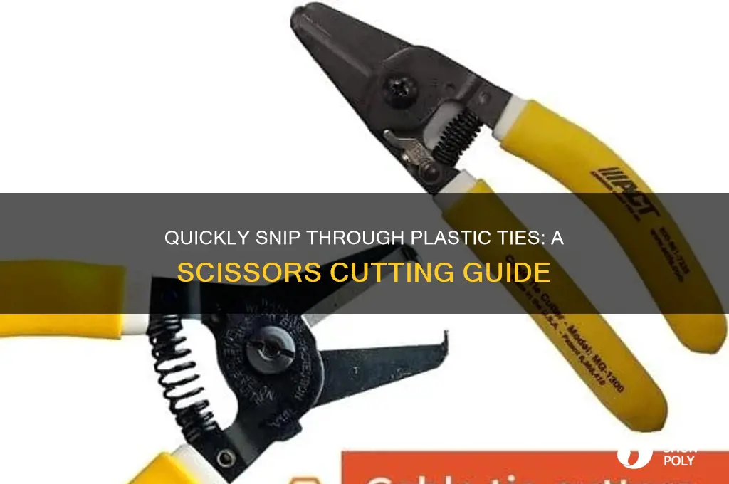 how to cut through a plastic tie thing with scissors