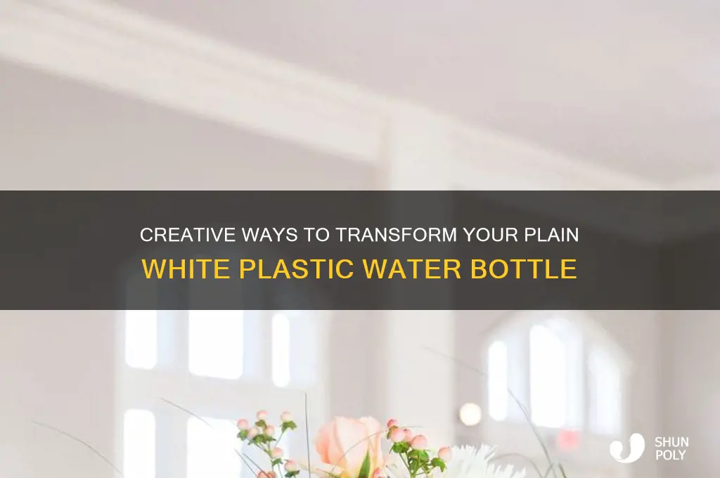 how to decorate a white plastic water bottle