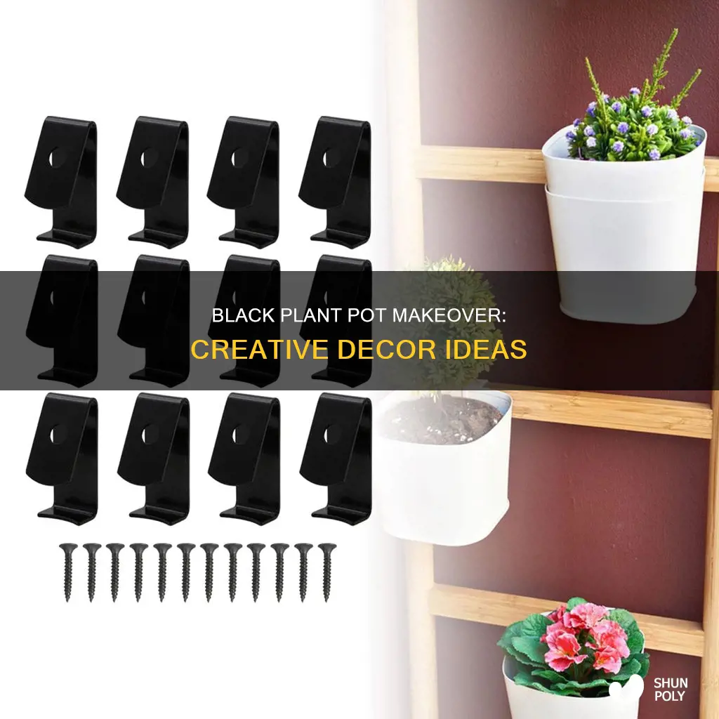 how to decorate black plastic plant pots