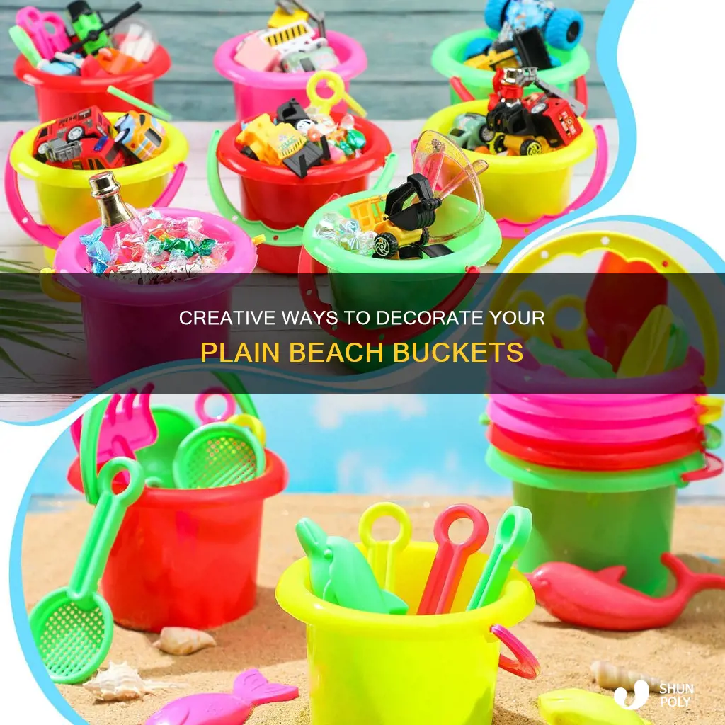 how to decorate plastic beach buckets
