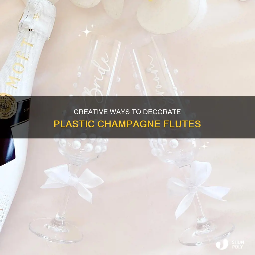 how to decorate plastic champagne flutes