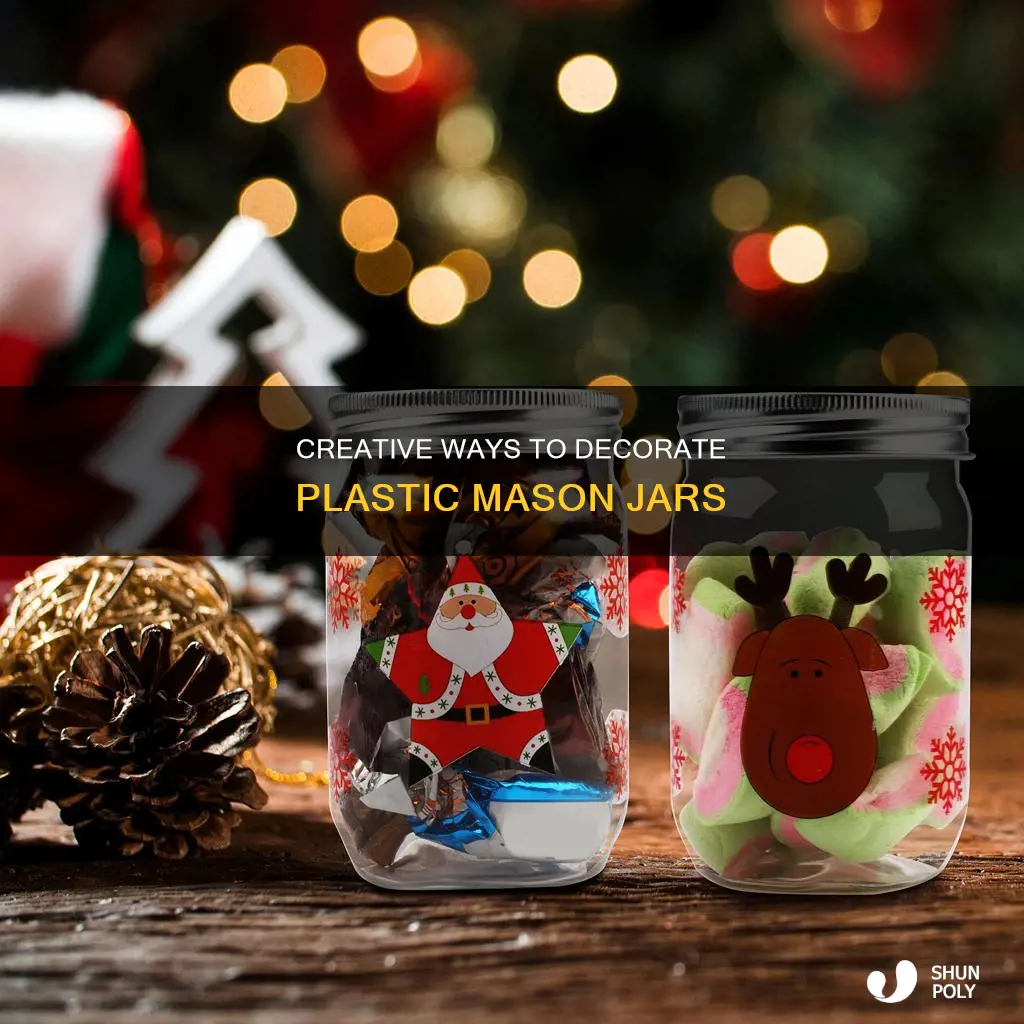 how to decorate plastic mason jars