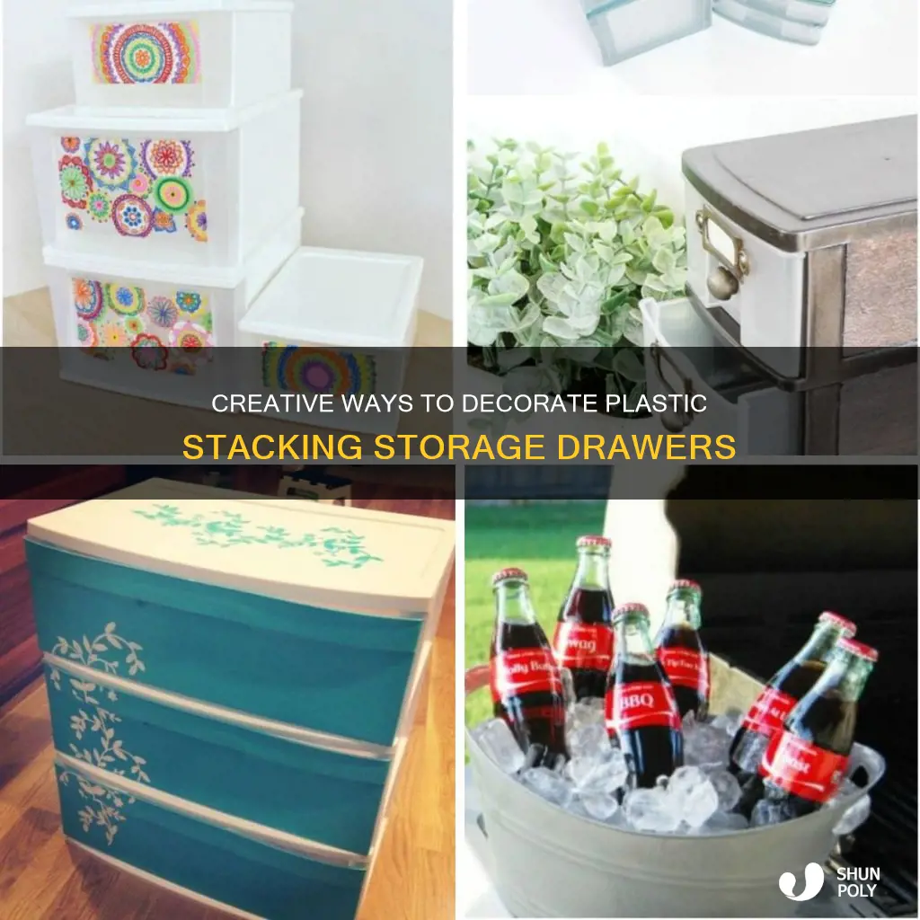 how to decorate plastic stacking storage drawers