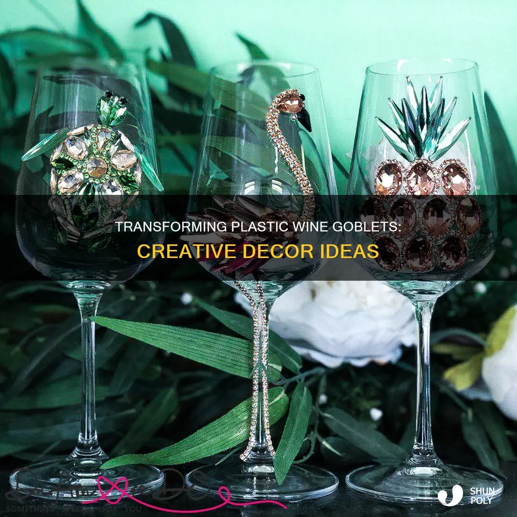how to decorate plastic wine goblets