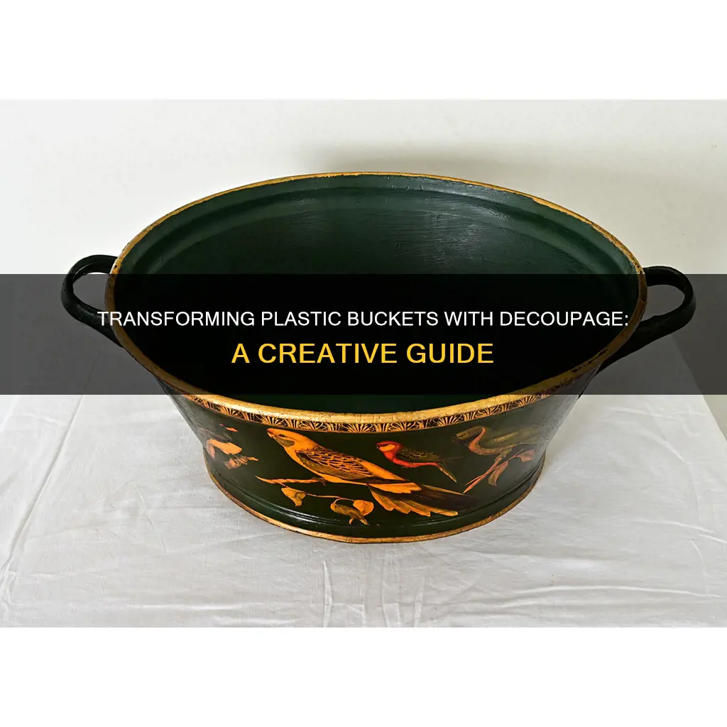 how to decoupage a plastic bucket