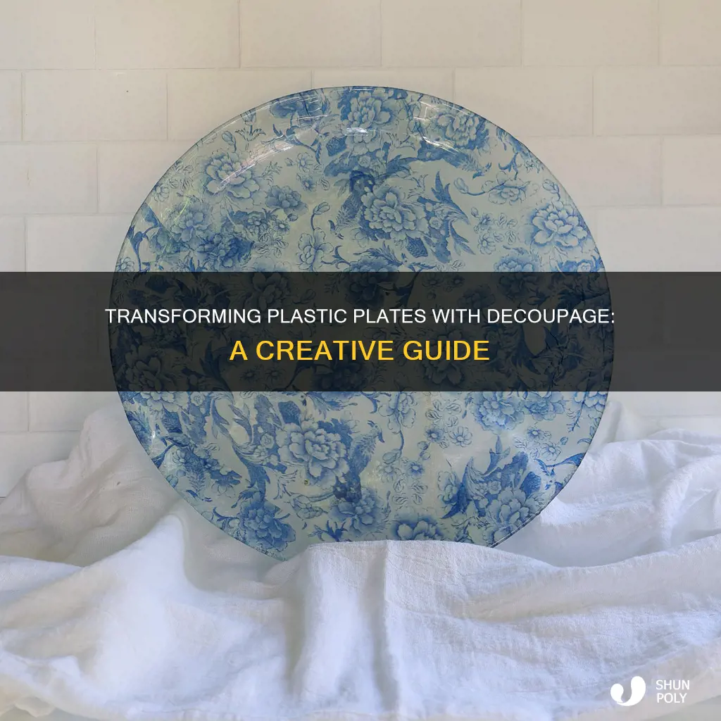 how to decoupage a plastic plate