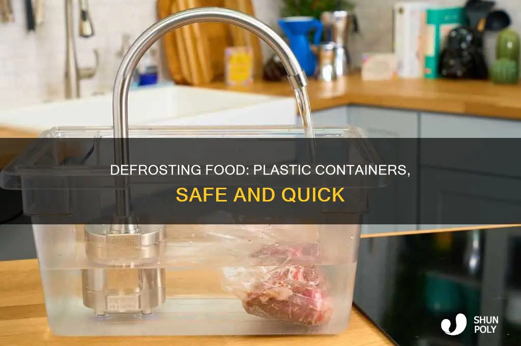 how to defrost food in plastic container