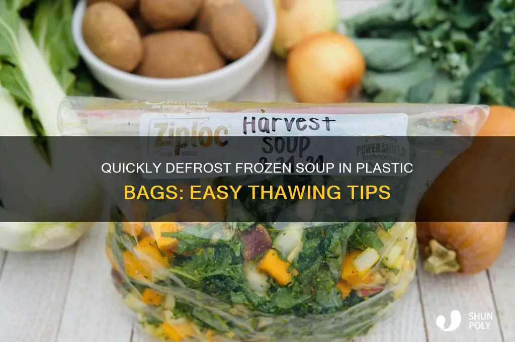 how to defrost frozen soup in plastic bag