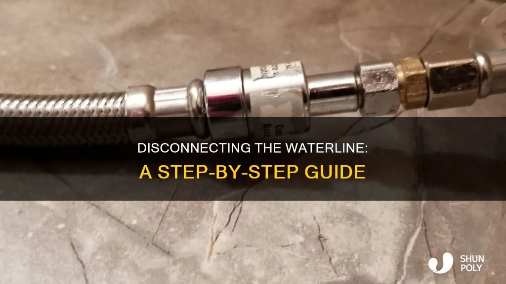 how to disconnect plastic waterline behind refrigerator