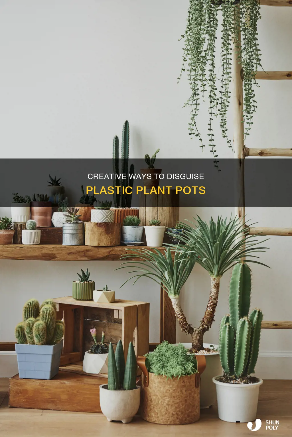 how to disguise plastic plant pots