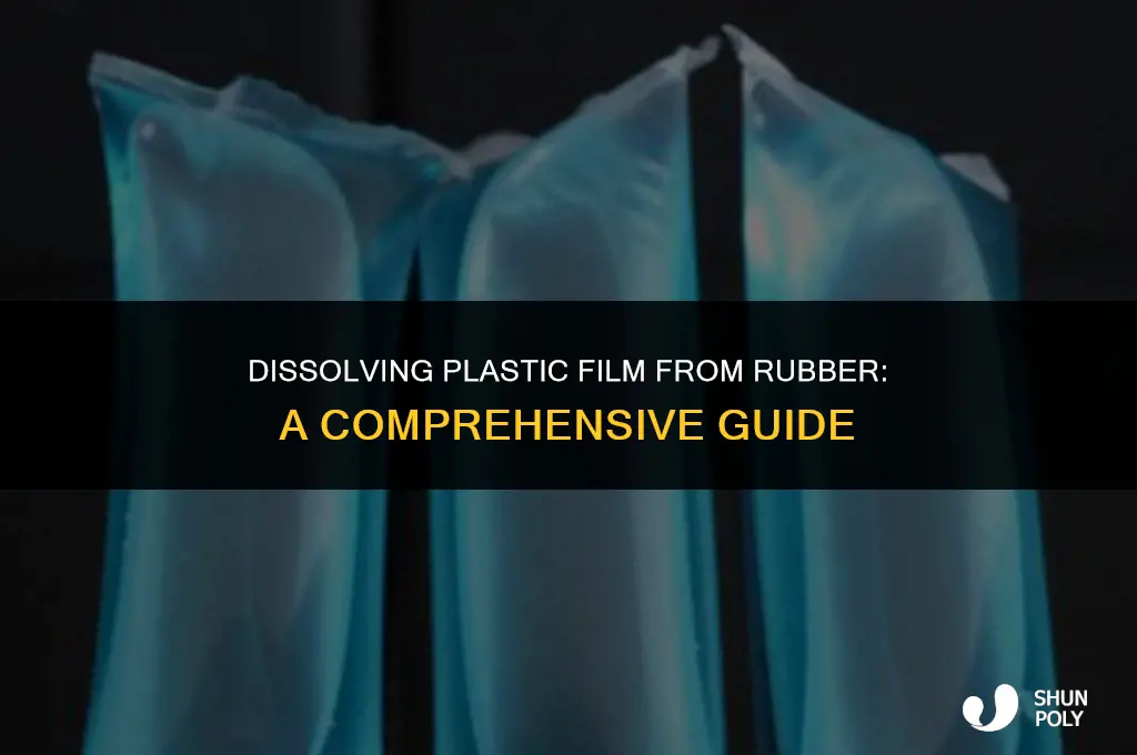how to dissolve plastic film stuck to rubber