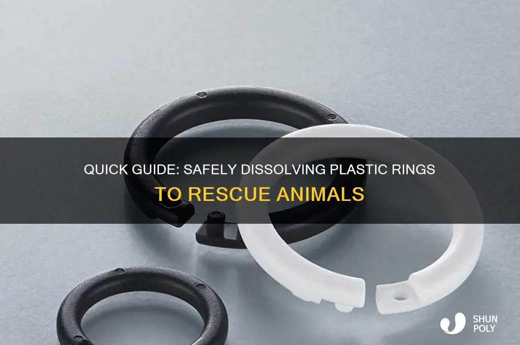 how to dissolve plastic ring to remove from an animal