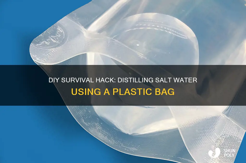 how to distill salt water with plastic bag
