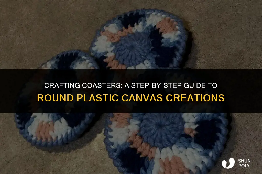 how to do a round plastic canvas coaster