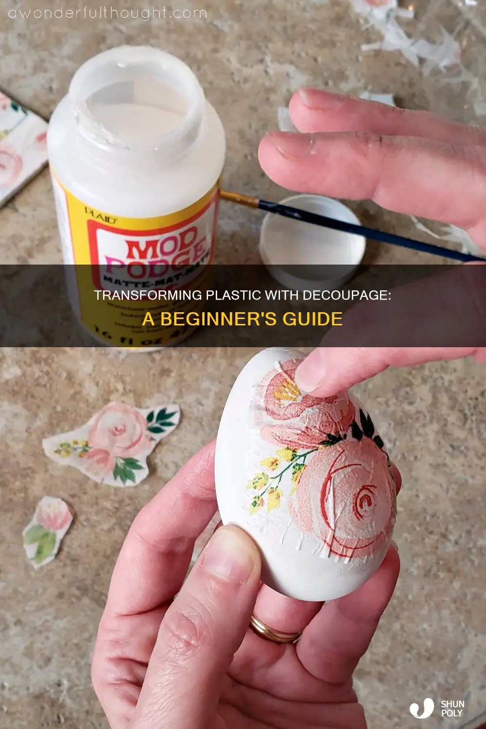 how to do decoupage on plastic