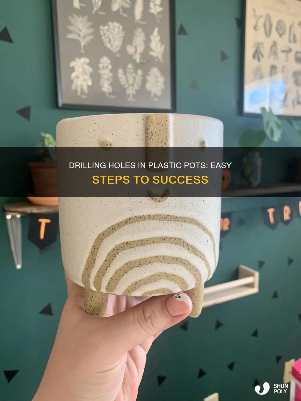 how to drill hole in plastic pot