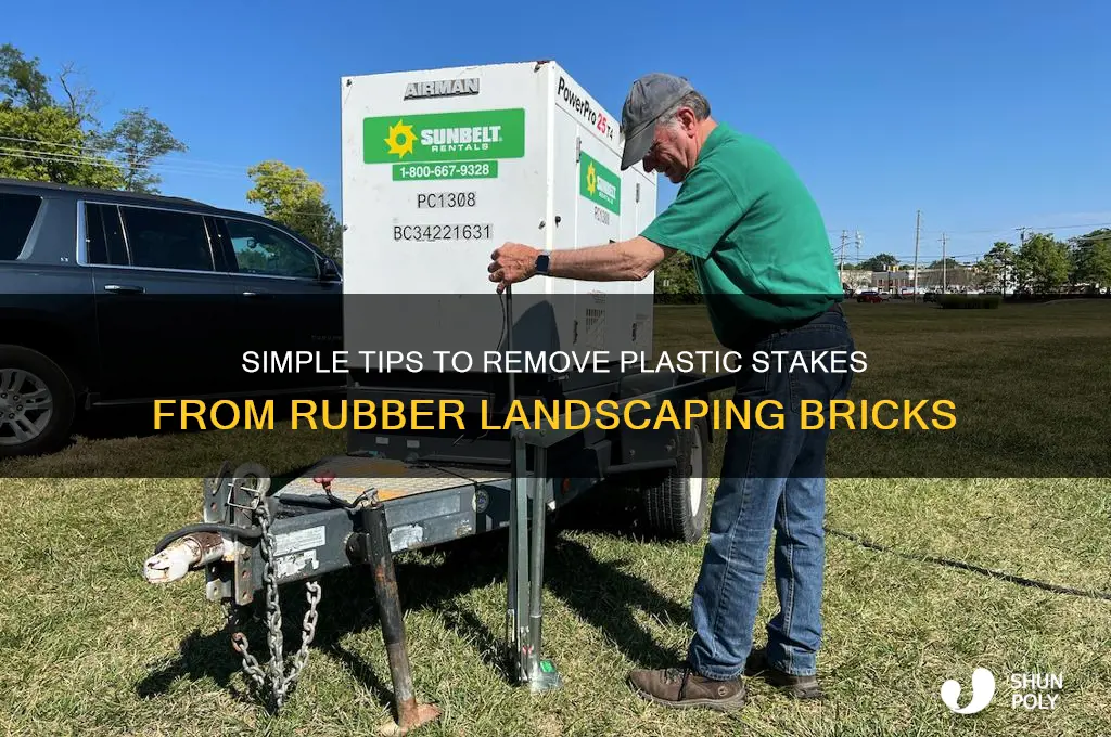 how to easily remove plastic stakes from rubber landscaping bricks