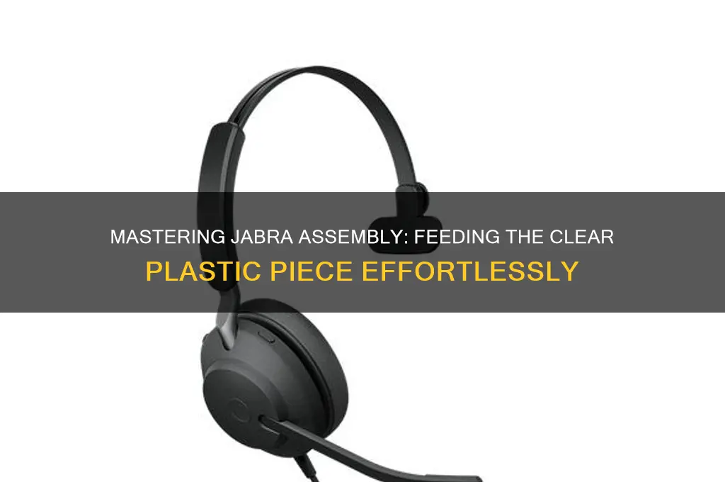 how to feed the clear plastic piece through a jabra