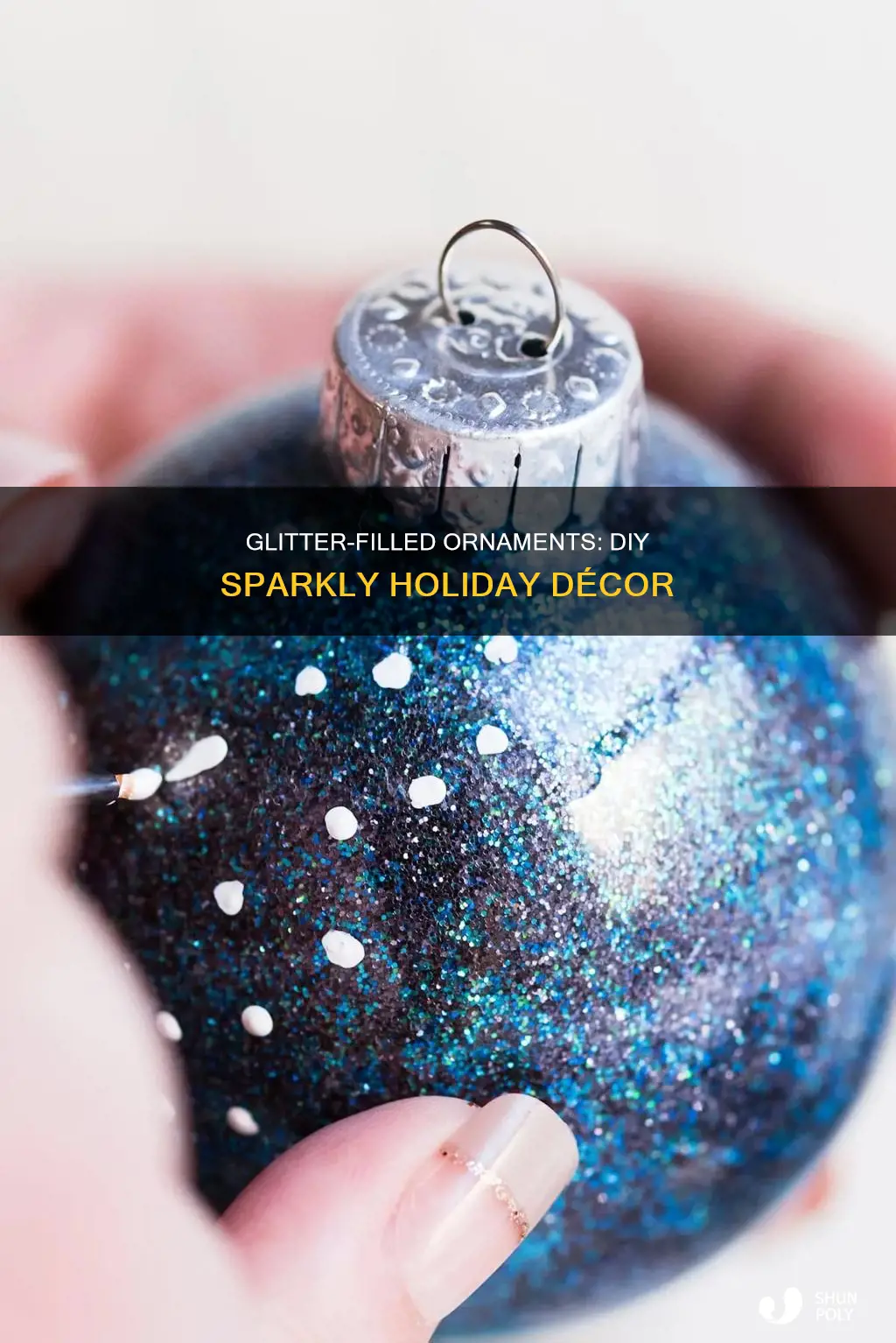 how to fill plastic ornaments with glitter