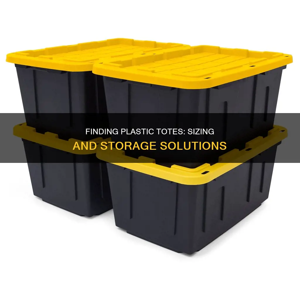 how to find plastic totes by size
