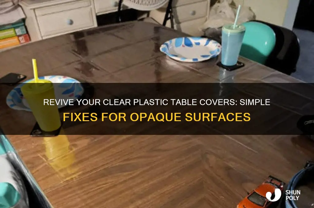 how to fix opaque clear plastic table covers