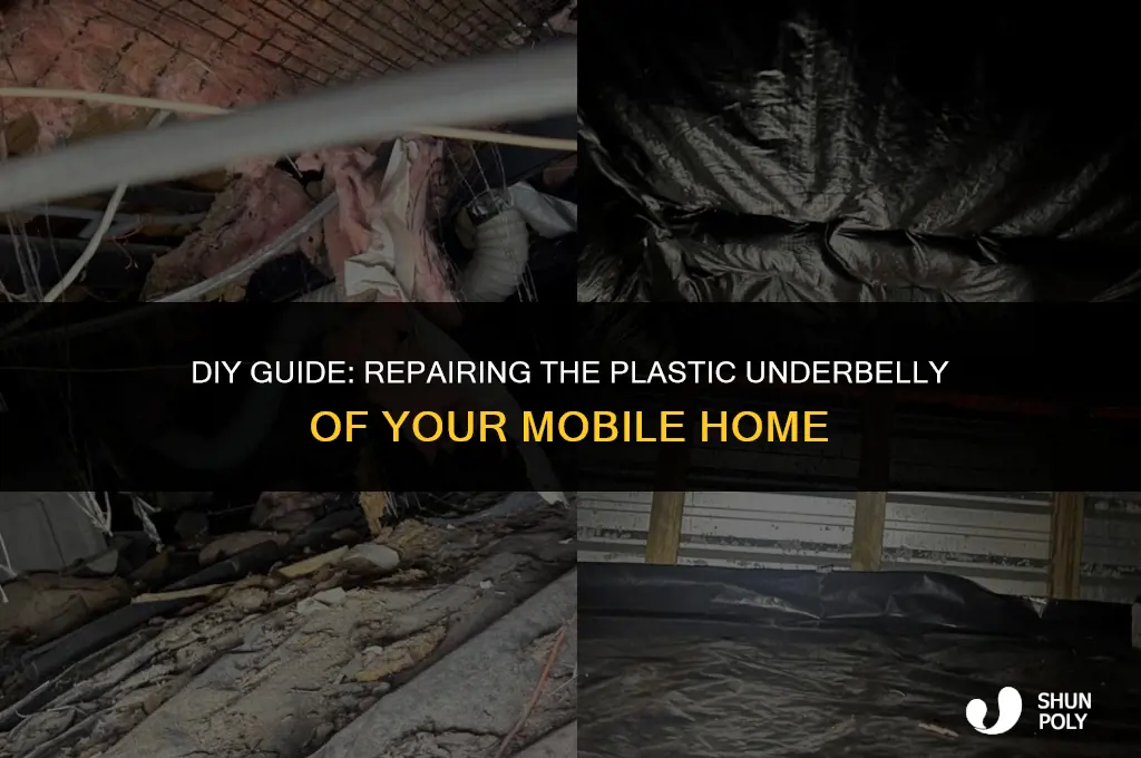 how to fix plastic underbelly of mobile home