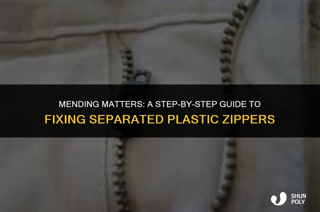 how to fix separated plastic zipper