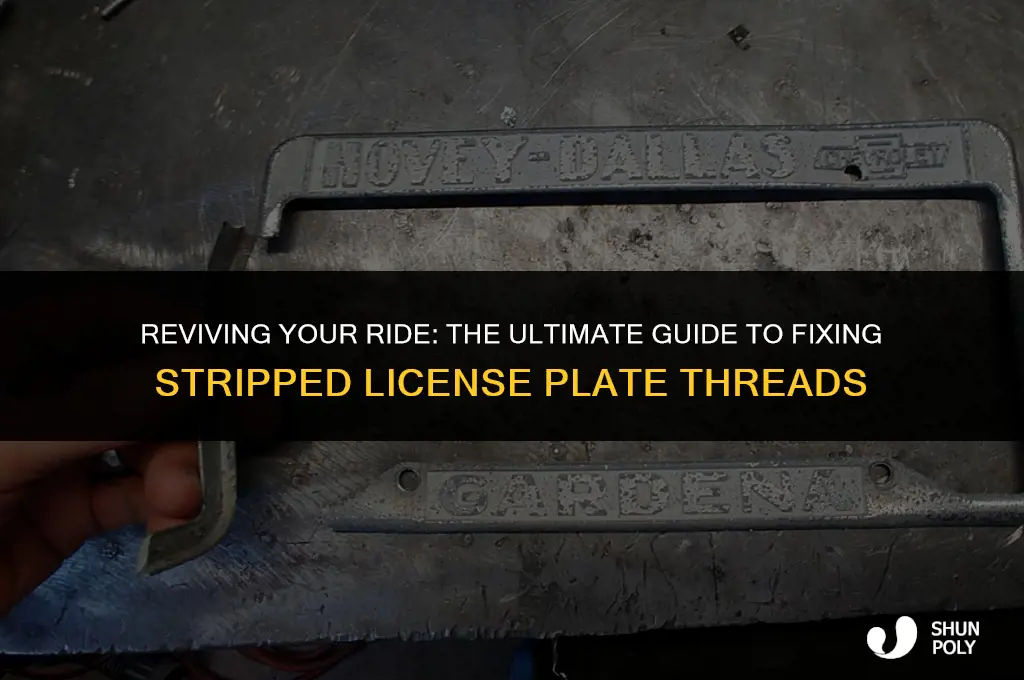 how to fix stripped plastic license plate threads