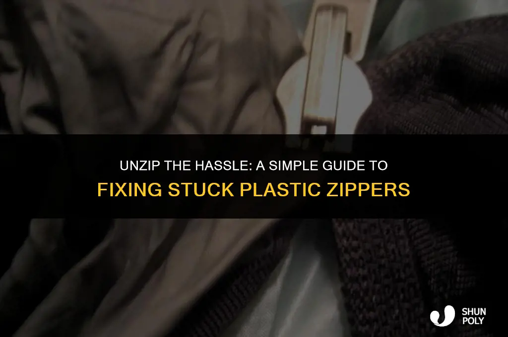 how to fix stuck plastic zipper