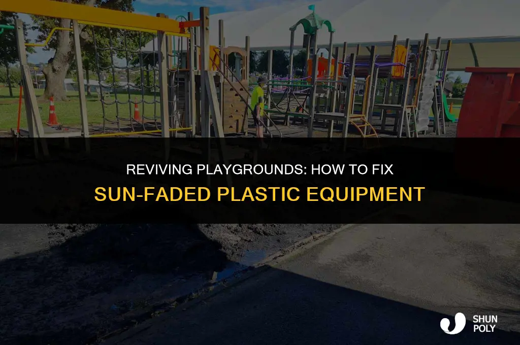 how to fix sun faded plastic playground equipment