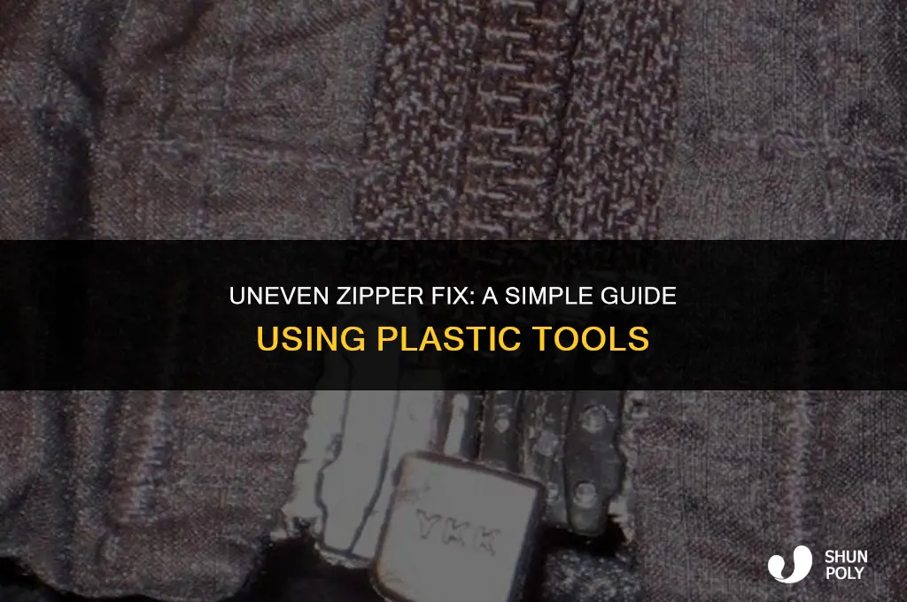 how to fix uneven zipper with plastic stoos