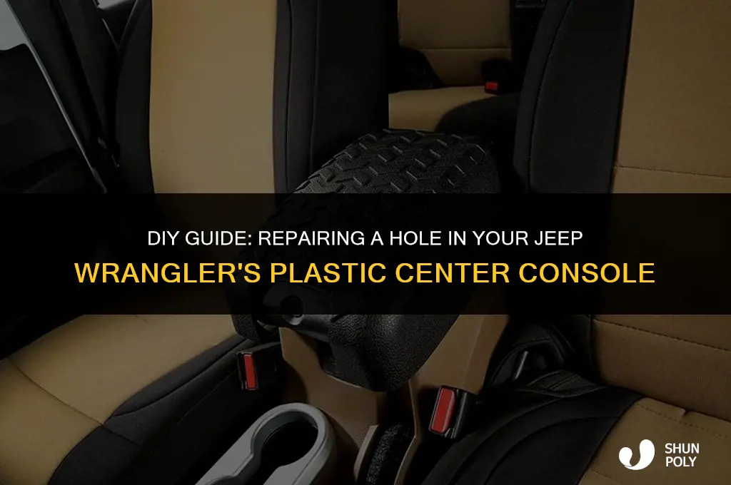 how to fix whole in plastic center console jeep wrangler