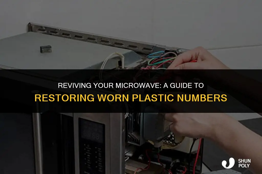 how to fix worn plastic numbers on my microwave