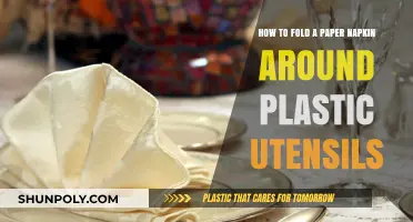 Elegant Table Setting: Folding Paper Napkins Around Plastic Utensils