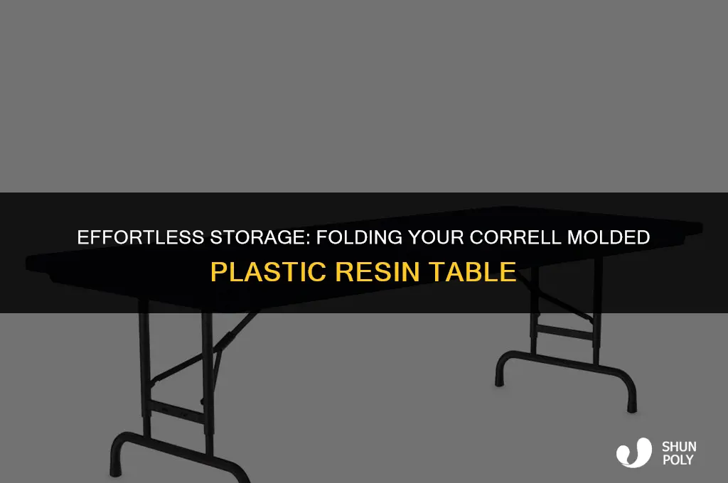 how to fold correll molded plastic resin top folding table