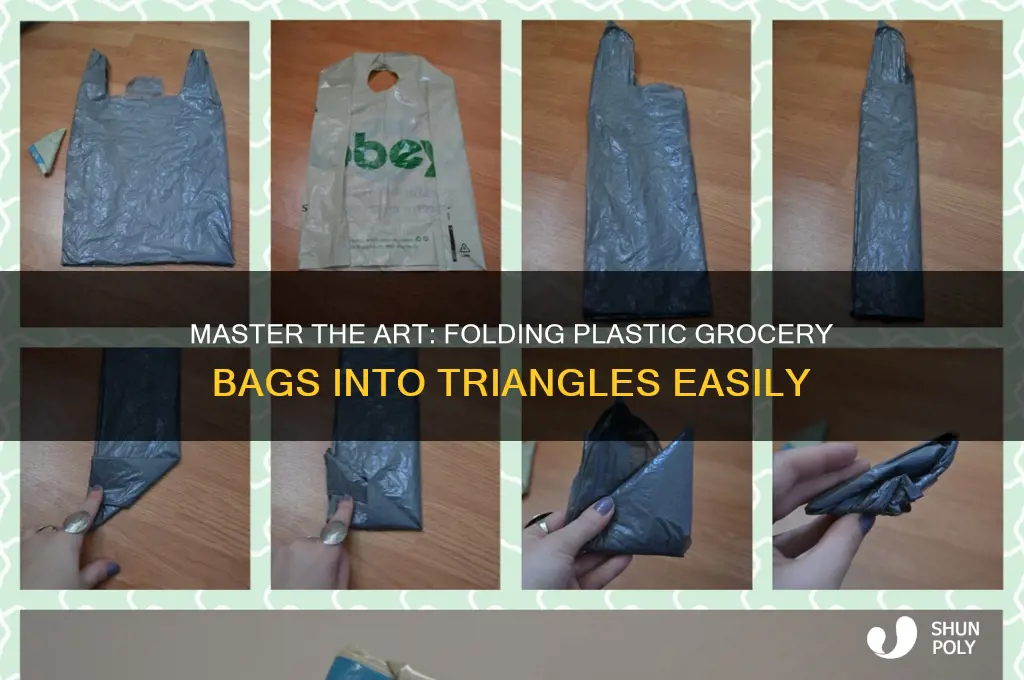 how to fold plastic grocery bags into triangles